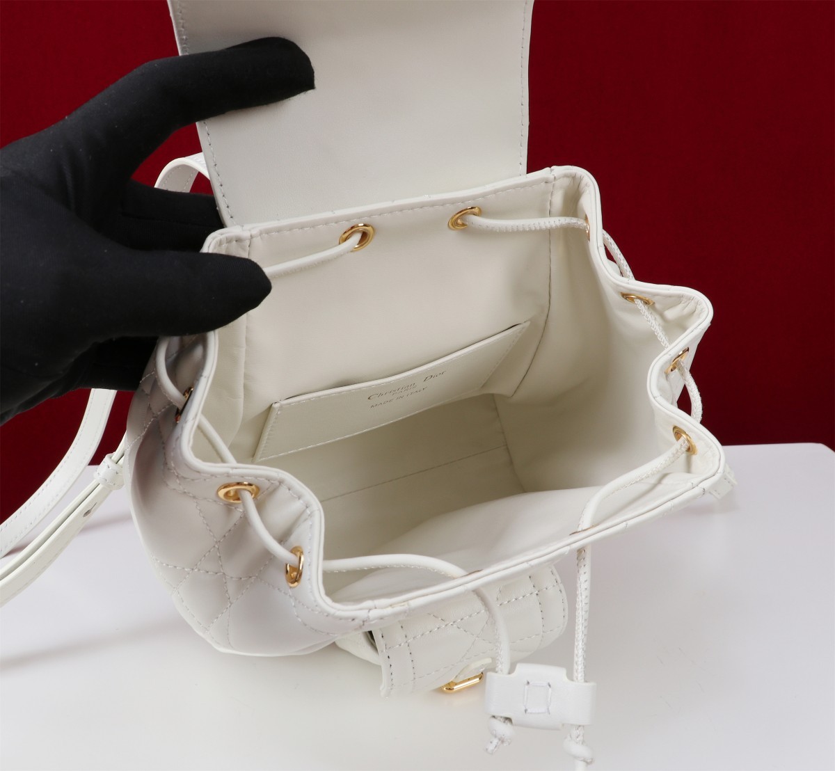 ディオール「Dior」カロ バックパック スモール ラージキャンバスキルト