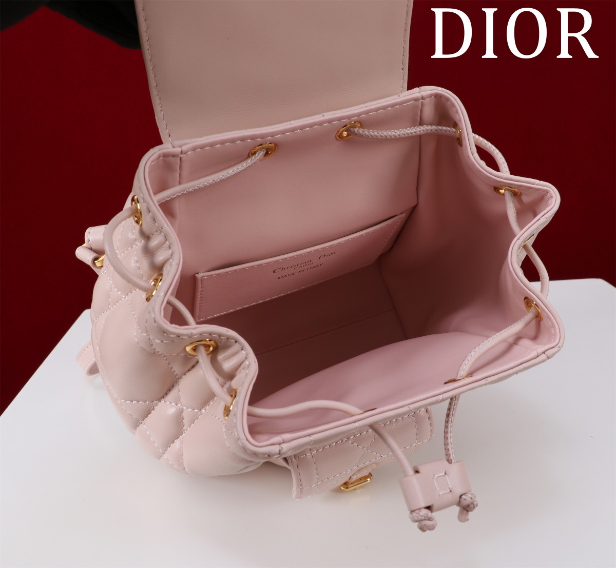 ディオール「Dior」カロ バックパック スモール ラージキャンバスキルト