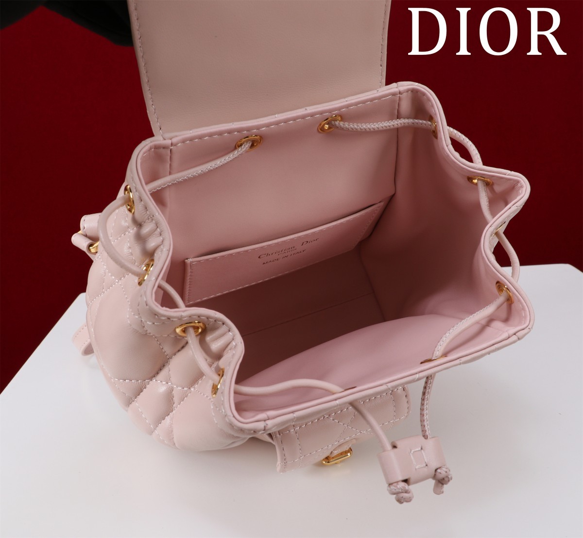 ディオール「Dior」カロ バックパック スモール ラージキャンバスキルト