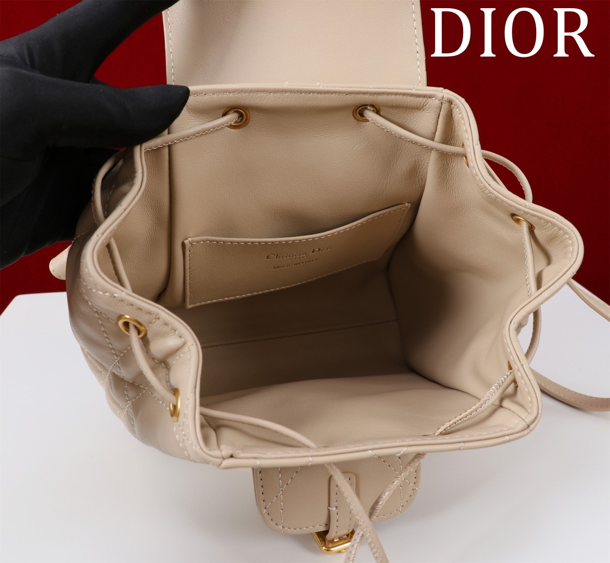 ディオール「Dior」カロ バックパック スモール ラージキャンバスキルト
