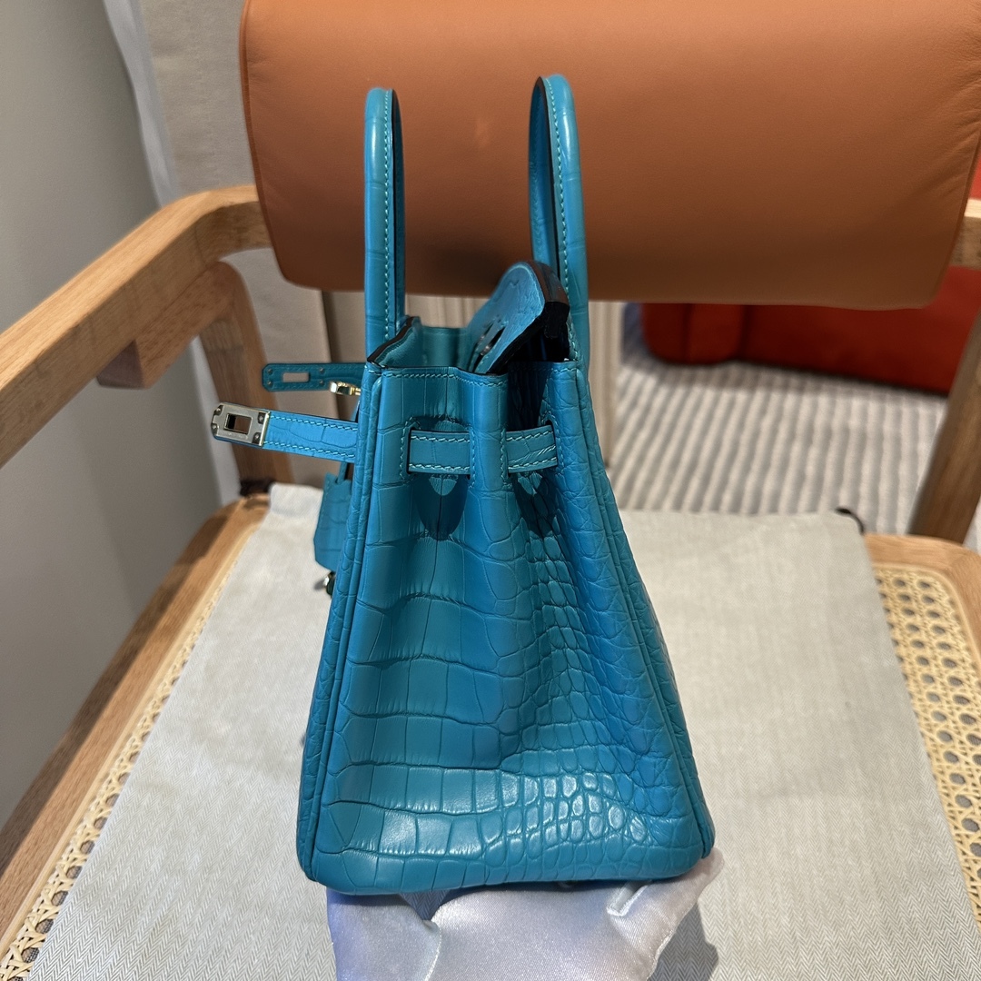 エルメス「Hermès」クーピドン ブルー ポロサス クロコダイル シルバー ハードウェア バッグ