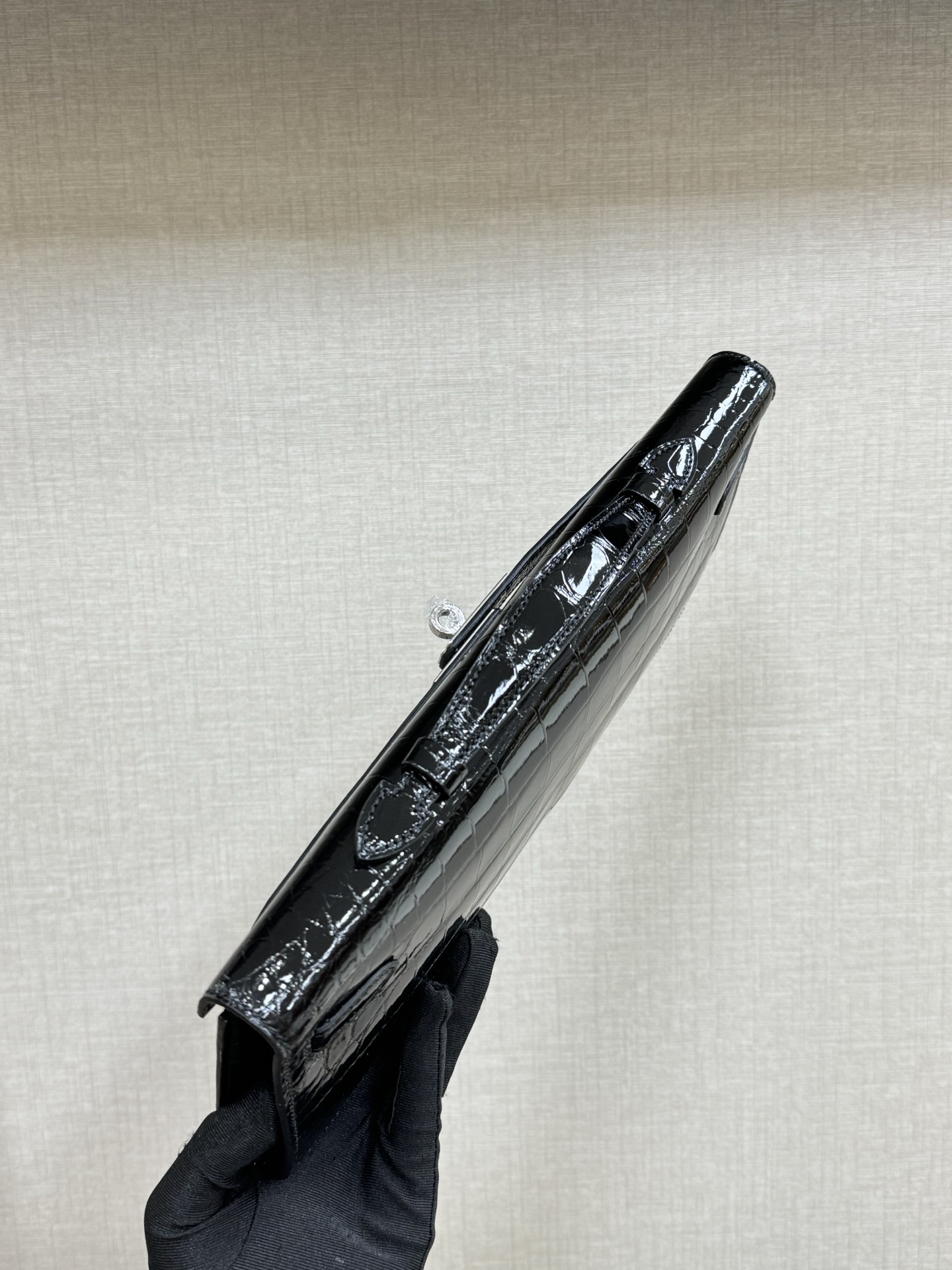 エルメス「Hermès」Kelly Cut 31 ノワール ミロワール クロコダイル レザー バッグ