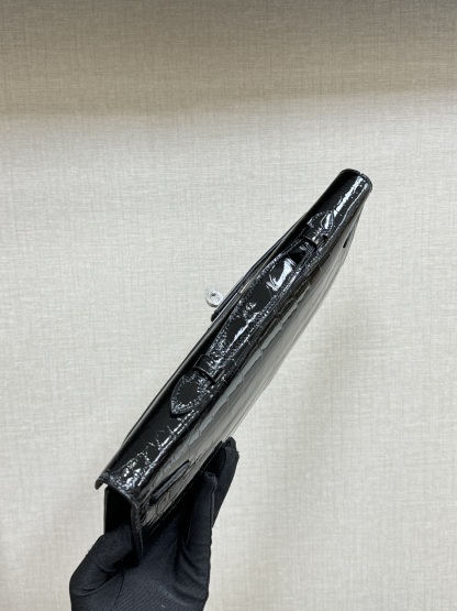 エルメス「Hermès」Kelly Cut 31 ノワール ミロワール クロコダイル レザー バッグ