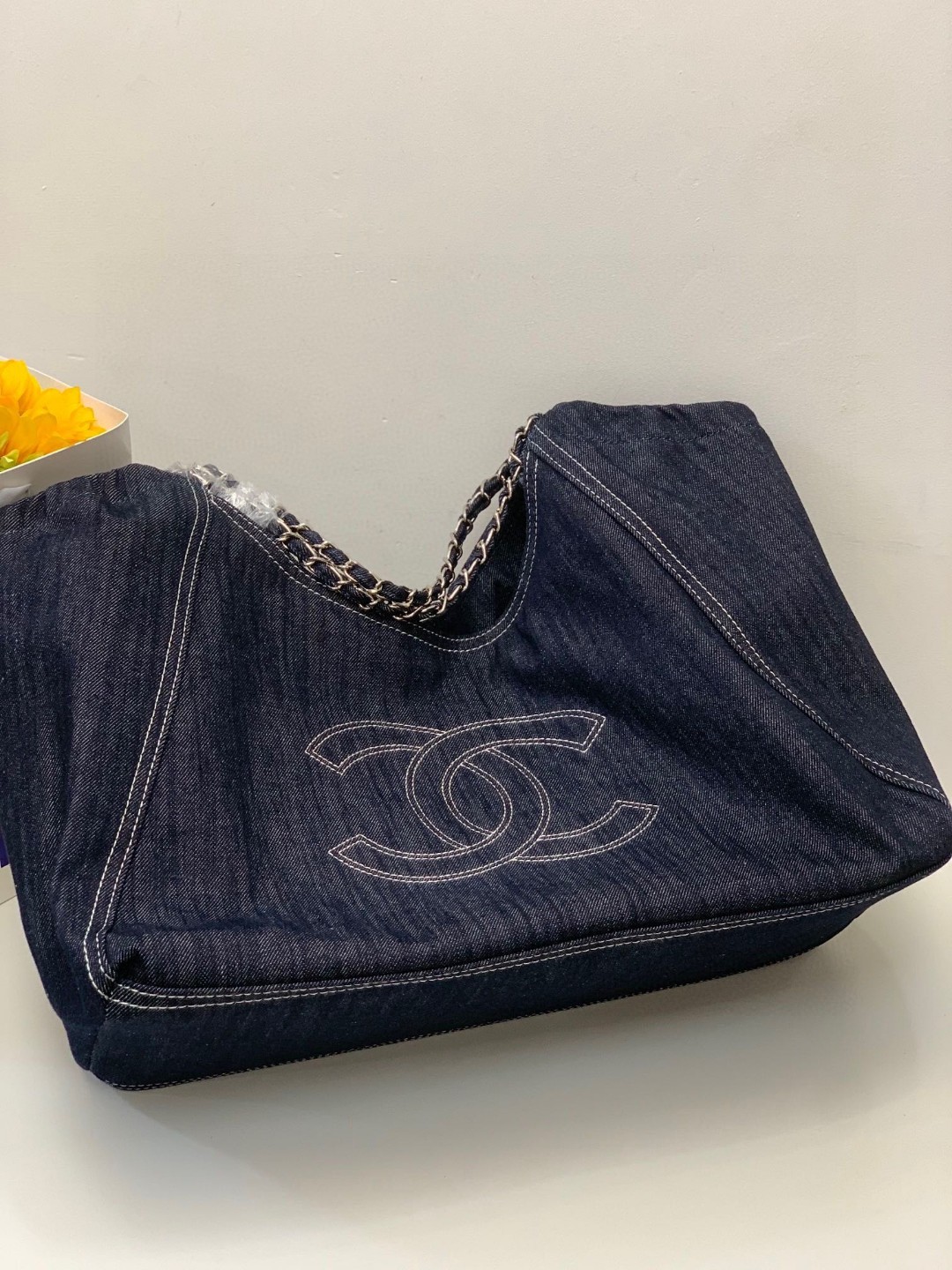 シャネル「Chanel」ヴィンテージ デニム チェーン トートバッグ