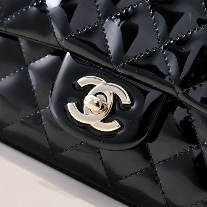 シャネル「Chanel」24SS ラムレザー ブラック チェーンショルダーバッグ レディース ミニバッグ