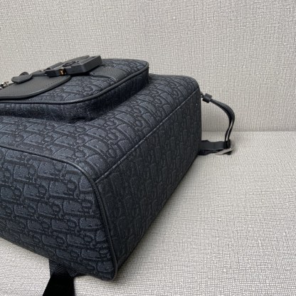 ディオール「Dior」サドル バックパック ブラック オブリーク プリント