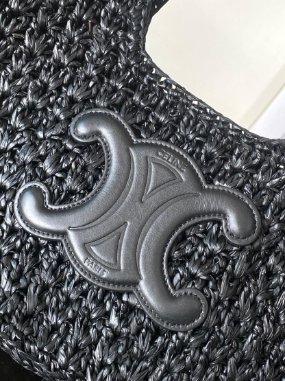 セリーヌ「Celine」CLASSIC PANIER ラフィア ショルダーバッグ