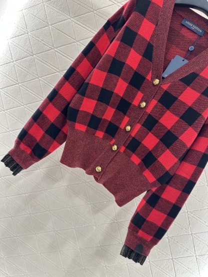 ルイ・ヴィトン「Louis Vuitton」 25FW ダマスカスチェック カーディガン