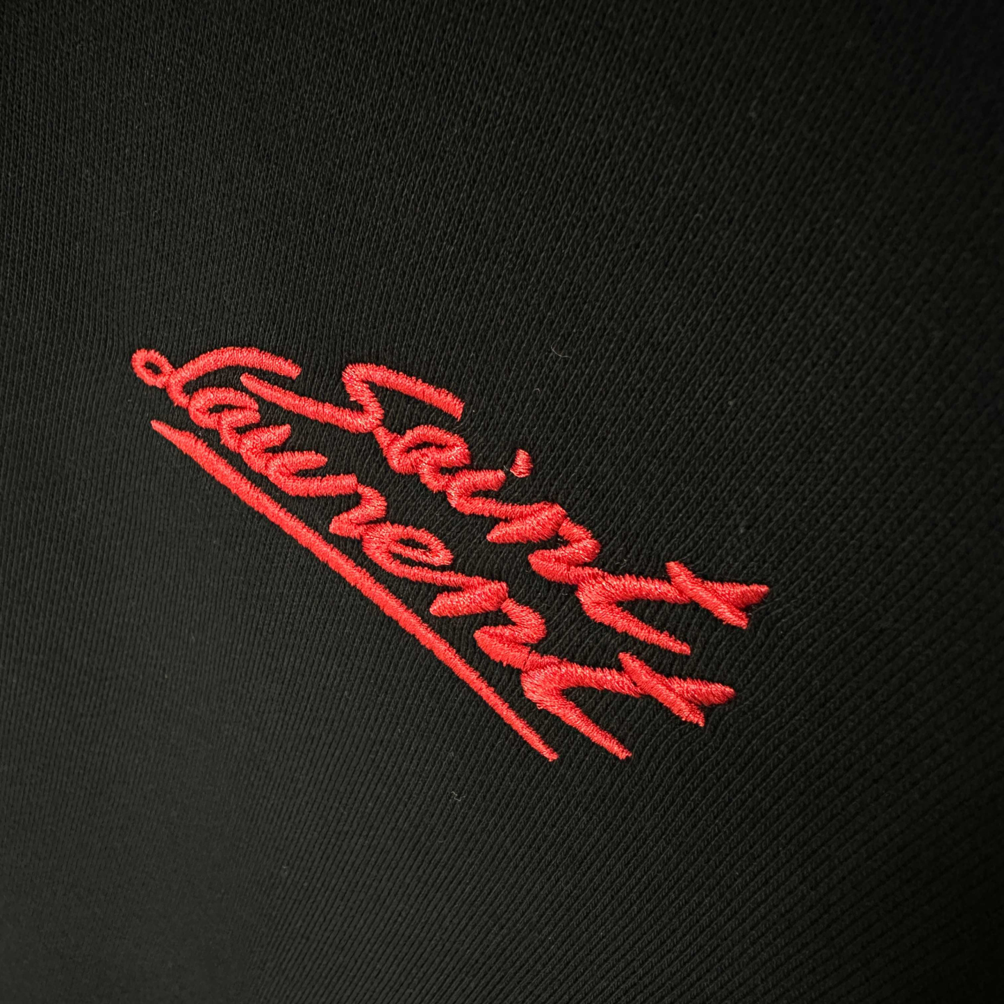 サンローラン「Saint Laurent」エンブロイダード＆バックプリント スウェットシャツ