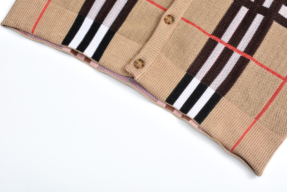 バーバリー「Burberry」23FW メッシュ チェック ウール ニット