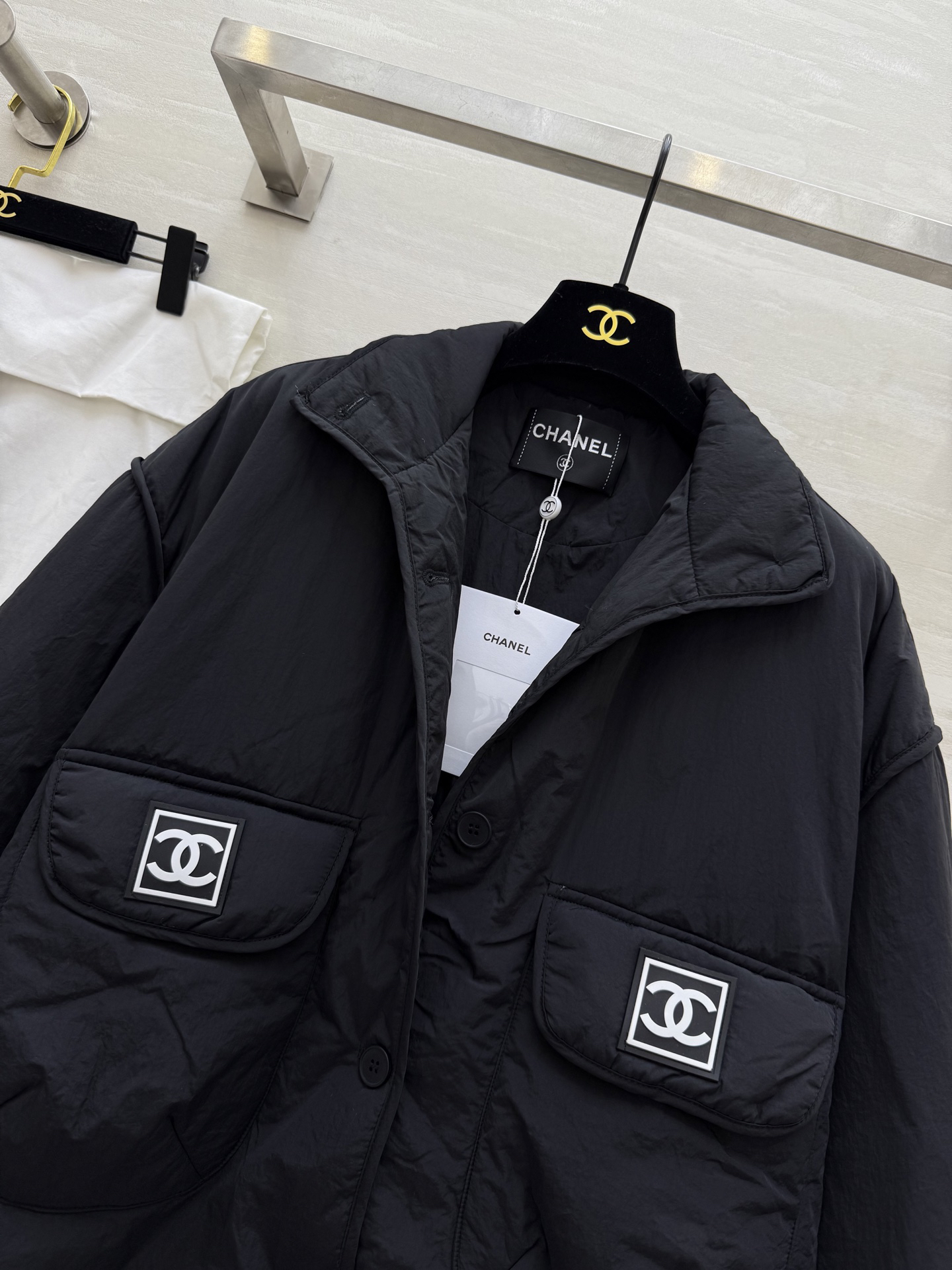 シャネル「Chanel」ヴィンテージ スタンドカラー キルトド ジャケット