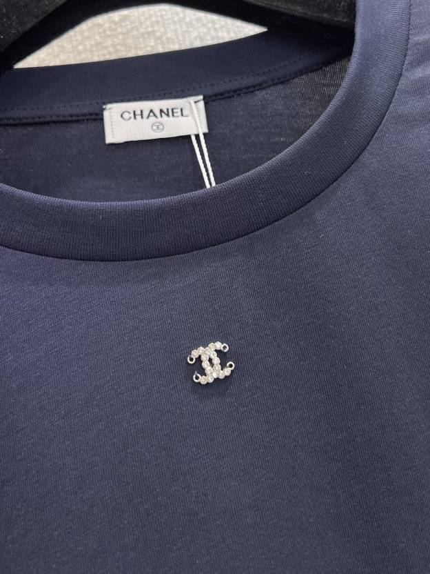 シャネル「Chanel」メタリック ダブルC ロングスリーブ Tシャツ