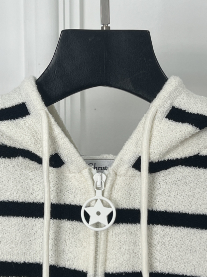 ディオール「Dior」フード付きジップニットカーディガン