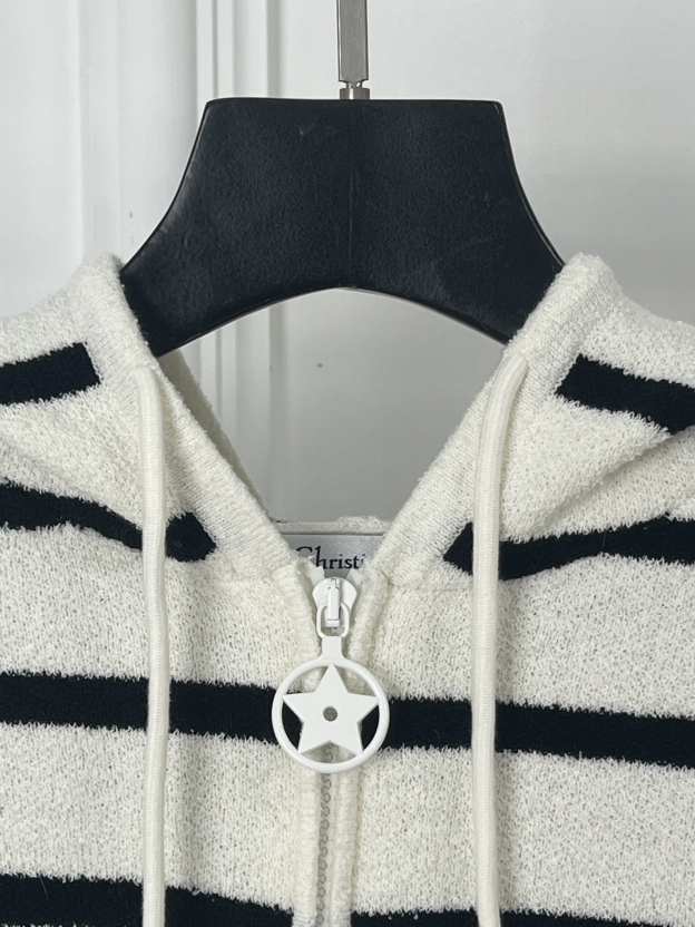 ディオール「Dior」フード付きジップニットカーディガン