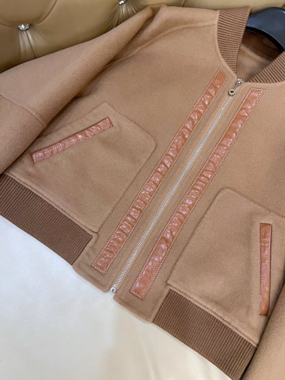 エルメス「Hermès」ダブルフェイス カシミヤ ベースボール ジャケット