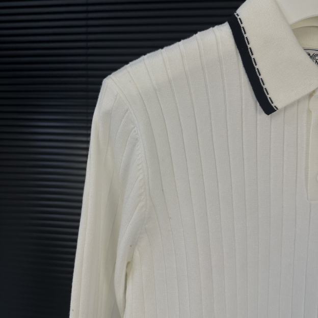 エルメス「Hermès」2025 オートン/ウィンター コントラストカラー ポロシャツ