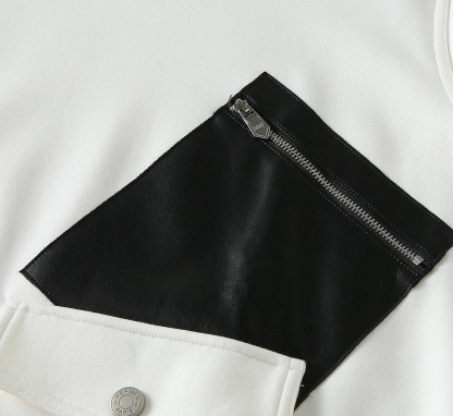 エルメス「Hermès」レザーポケット クルーネック スウェットシャツ