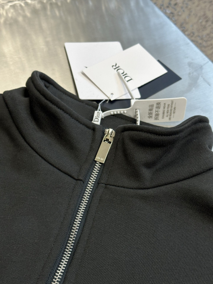 ディオール「Dior」フロッキープリント ハーフジップ スウェットシャツ