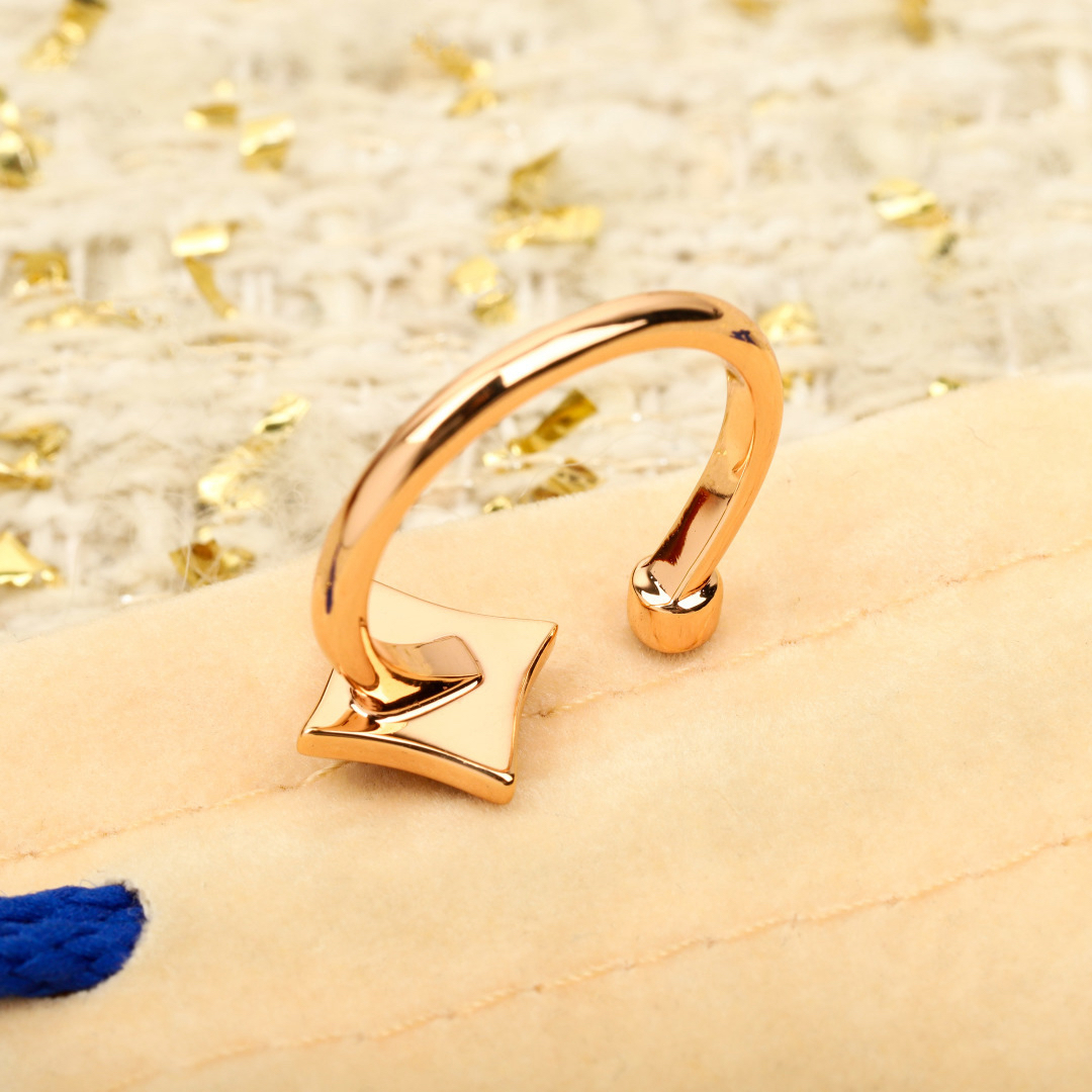 ルイ・ヴィトン「Louis Vuitton」COLOR BLOSSOM MINI STAR 18K金 贝殻钻石 リング