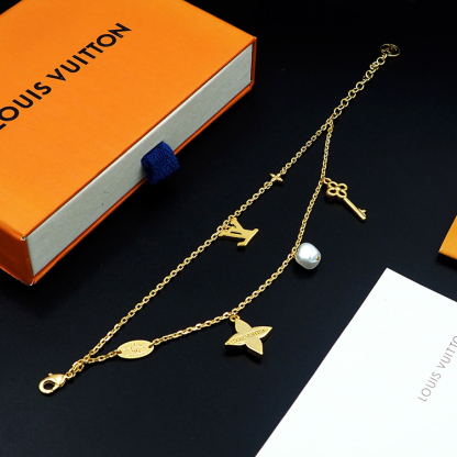 ルイ・ヴィトン「Louis Vuitton」Icon & Lock Charm ダブルチェーン ブレスレット