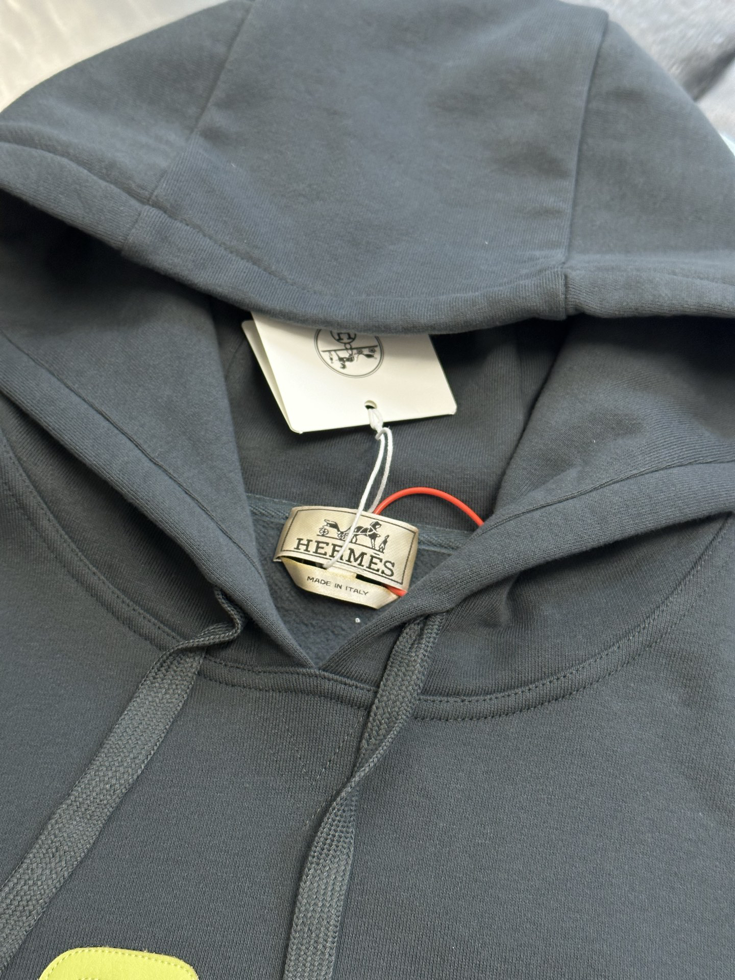 エルメス「Hermès」パリ アプリケレザーパーカ フーデッドスウェットシャツ