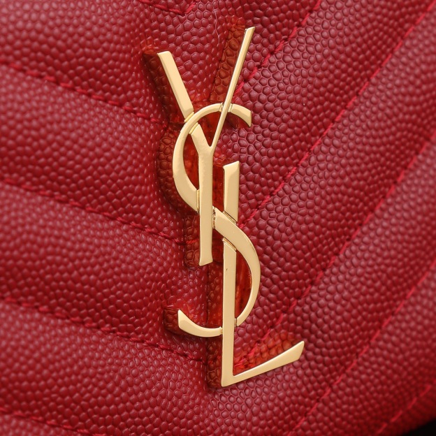 サンローラン「Saint Laurent」モノグラム コンパクト ジップアラウンド ウォレット（グレイン ド プードル エンボスレザー）