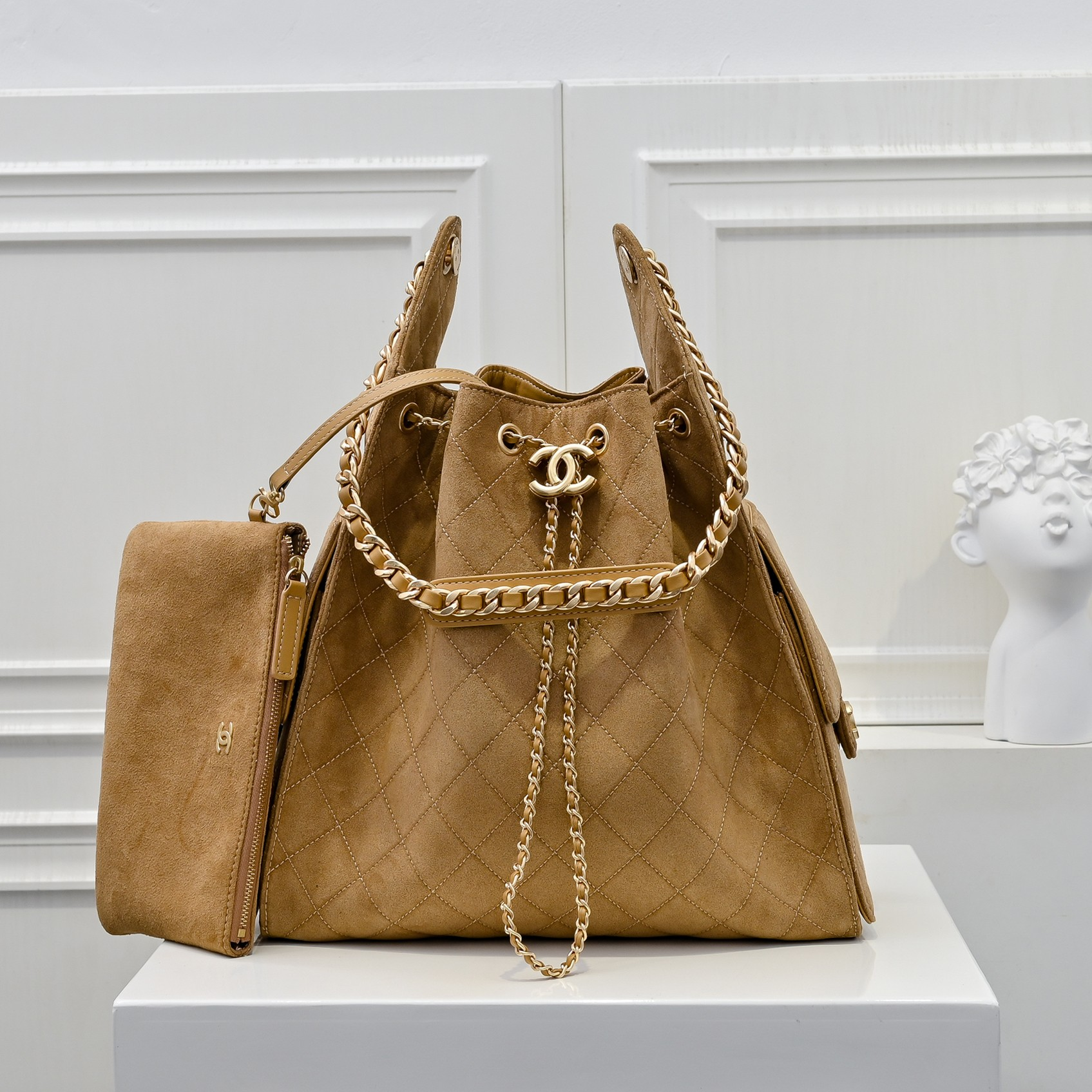 シャネル「Chanel」シャネル 25C スエード×カーフスキン ホーボーバッグ / ショルダーバッグ
