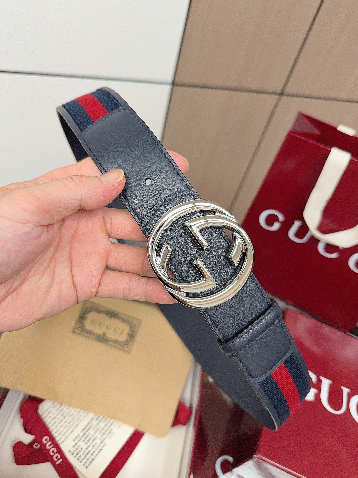 グッチ「Gucci」プレミアム トゴレザーベルト / ハイエンドウエストベルト40m