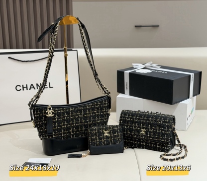 シャネル「Chanel」コンビネーションバッグ3点セット / トートバッグ＆ポーチセット