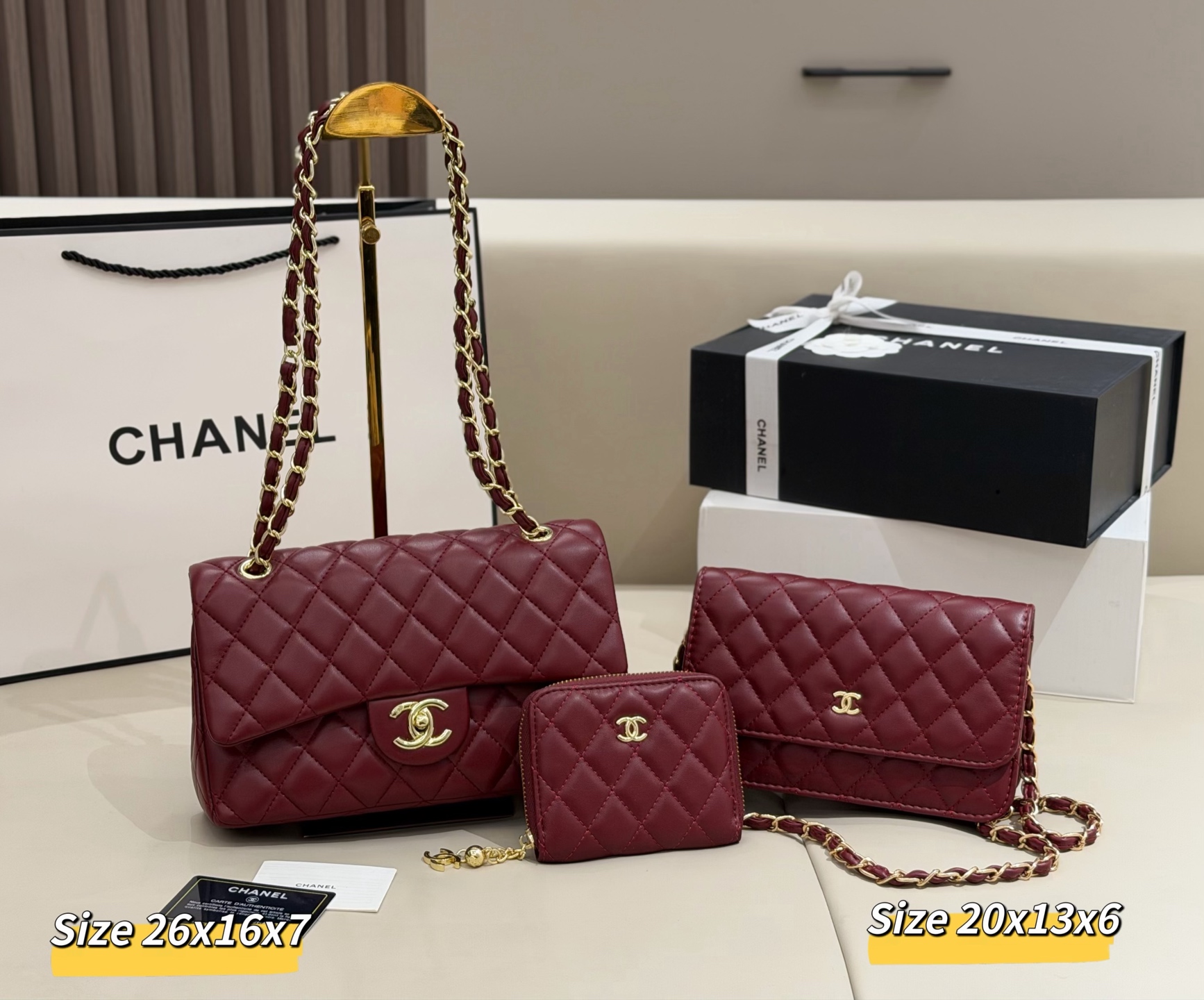シャネル「Chanel」コンビネーションバッグ3点セット / トートバッグ＆ポーチセット