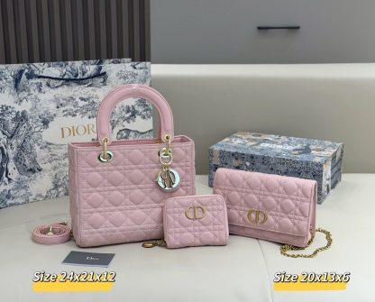 ディオール「Dior」コンビネーションバッグ3点セット / トートバッグ＆ポーチセット