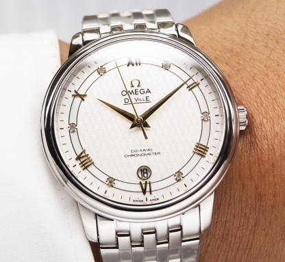 オメガ「Omega」デビル プレステージ カップルウォッチ メンズ39.5MM＆レディース32.7MM スチール＆レザーストラップ