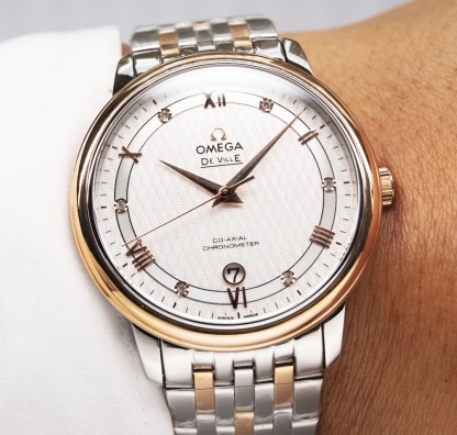 オメガ「Omega」デビル プレステージ カップルウォッチ メンズ39.5MM＆レディース32.7MM スチール＆レザーストラップ