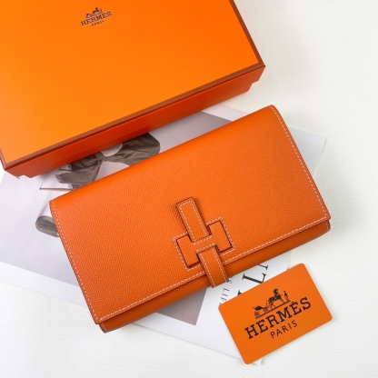 エルメス「Hermès」ニューHパッサント トゥータンマン エプソム小牛皮ロングウォレット 8色