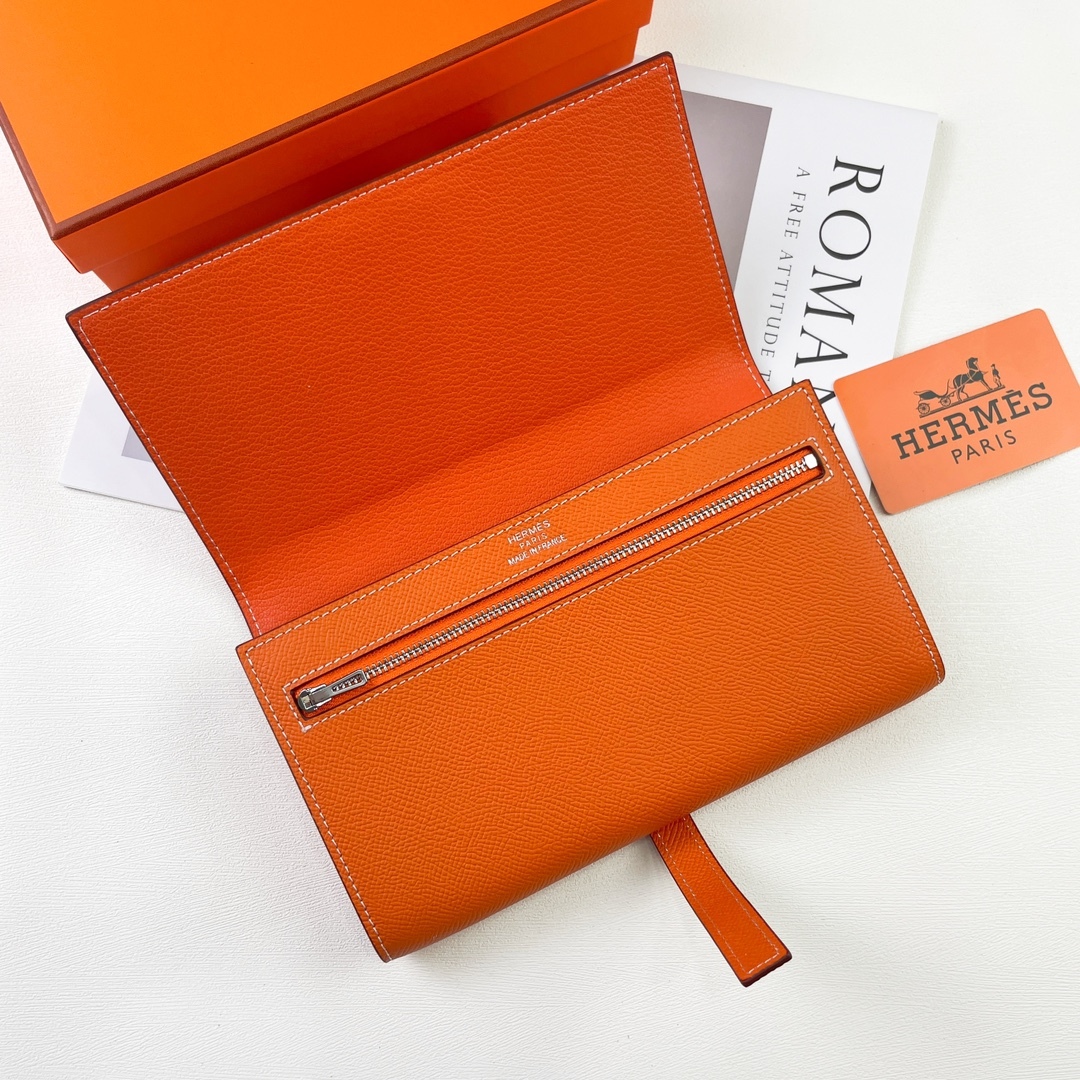 エルメス「Hermès」ニューHパッサント トゥータンマン エプソム小牛皮ロングウォレット 8色