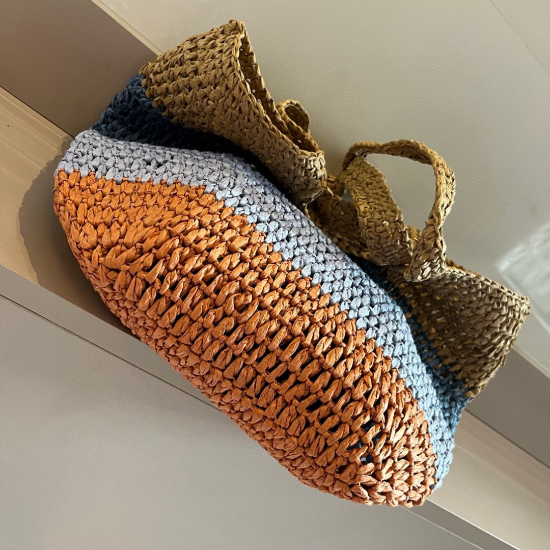 プラダ「Prada」ラフィアトート 1BV789 ショルダーバッグ