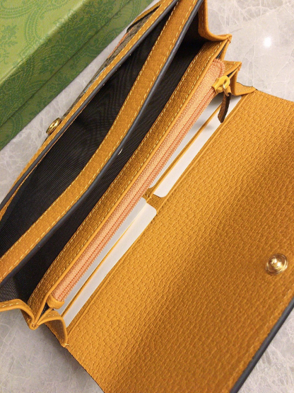 【グッチ「Gucci」 ×KAIジョイントモデル】グッチ テディベアプリント キャンバスとレザー ロングフラップウォレット ベージュ エボニー