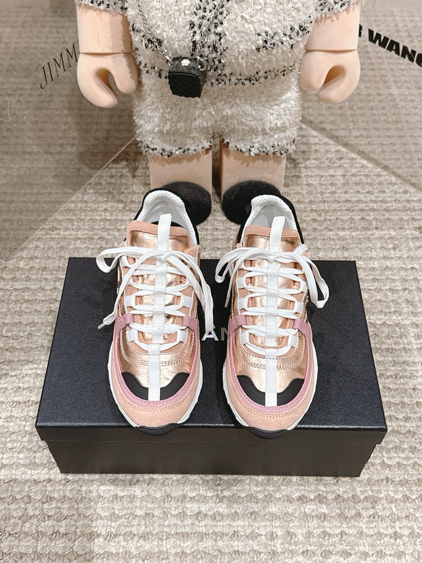 シャネル「Chanel」シャネル スタイル レザースニーカー (パンダカラー) / レジャースニーカー