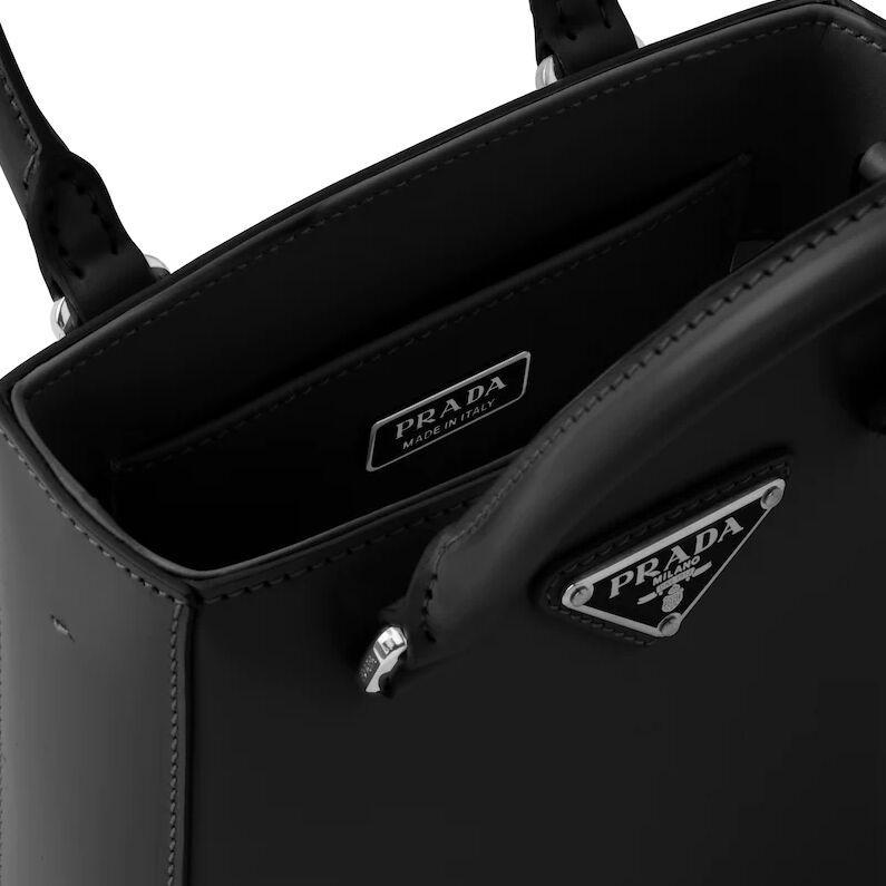 PRADA「プラダ」 スモール ブラッシュドレザー トートバッグ ブラック 5色