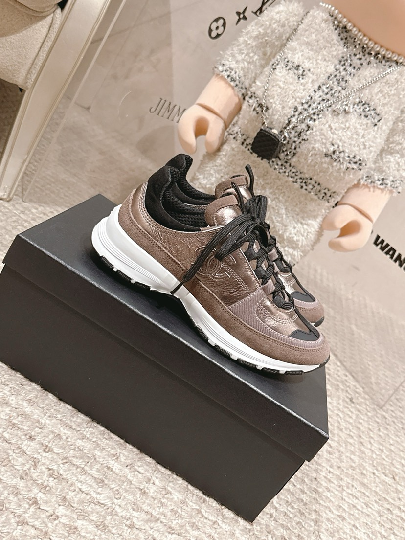 シャネル「Chanel」シャネル スタイル レザースニーカー (パンダカラー) / レジャースニーカー