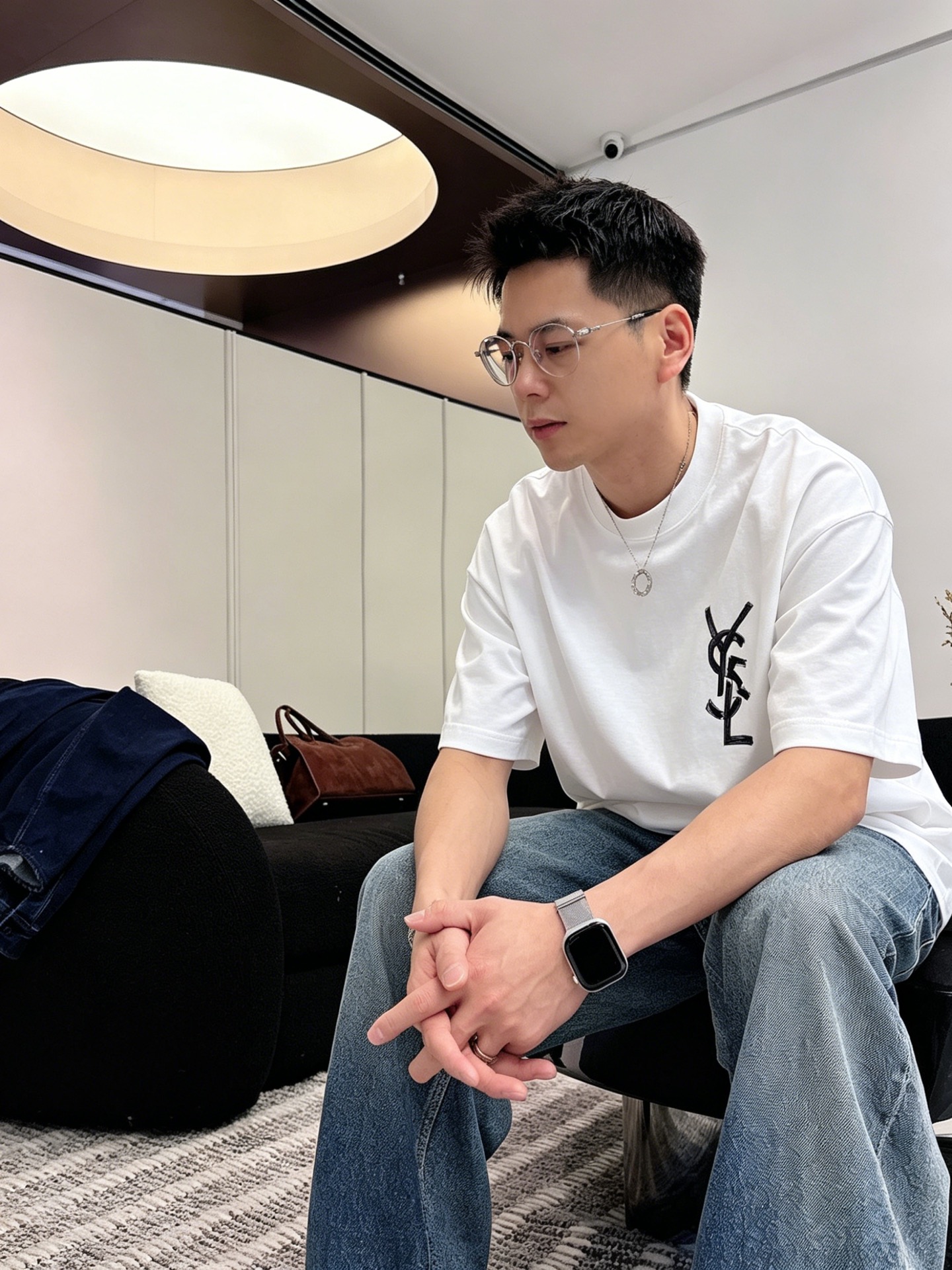 サンローラン「Saint Laurent」ロゴプリントTシャツ / ショートスリーブ クルーネック
