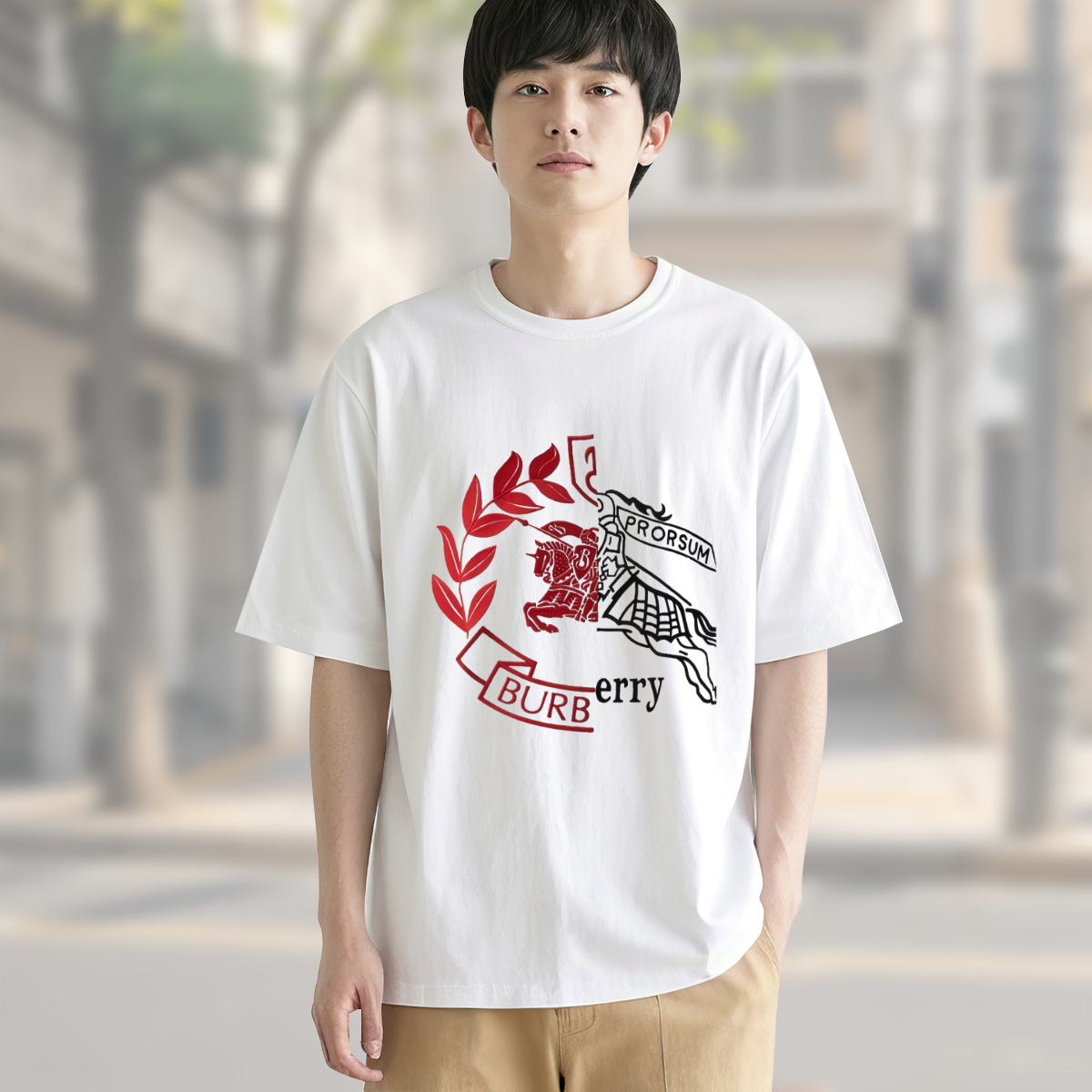 Burberry Logoエルメス コットンTシャツ / ショートスリーブ クルーネック