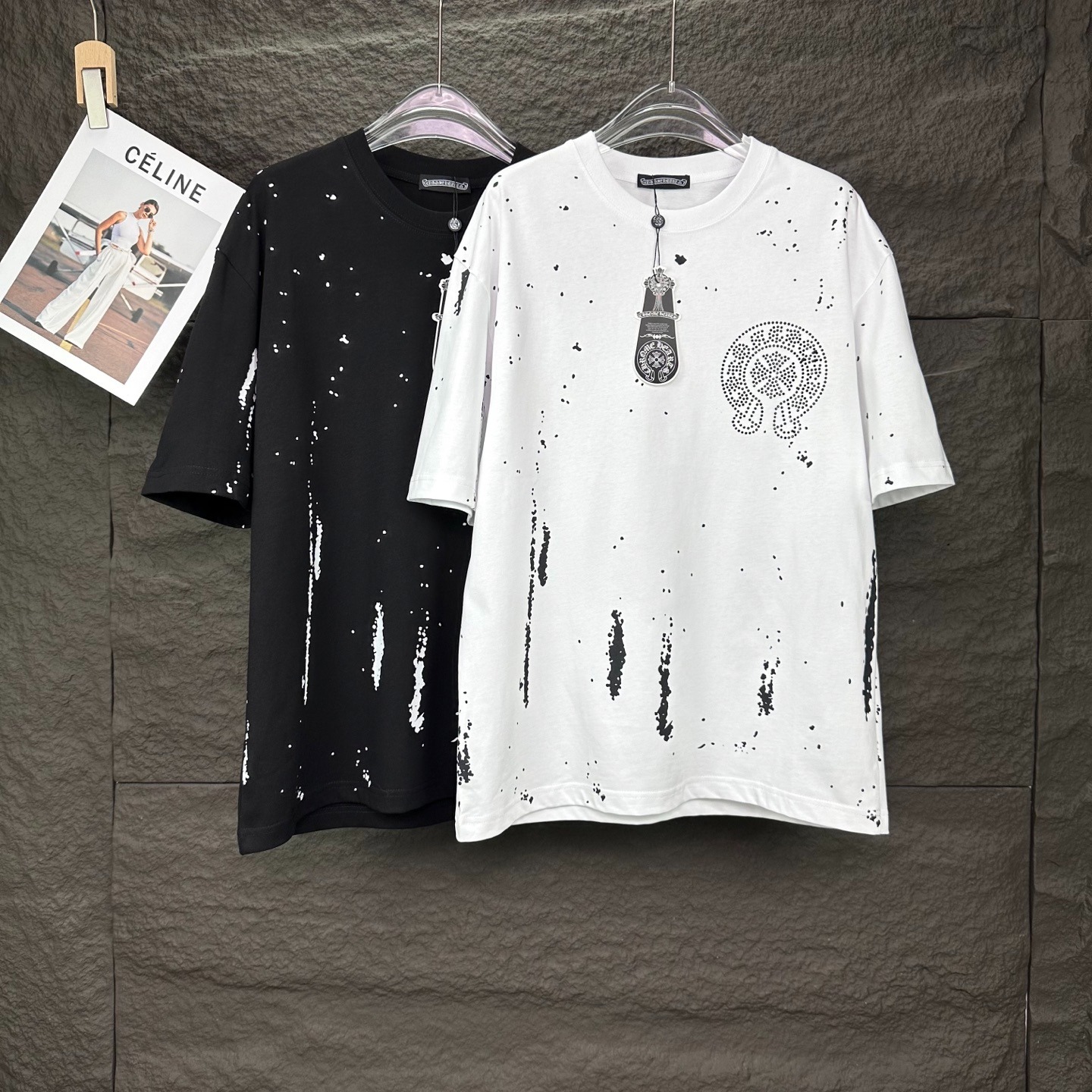 クロムハーツ「Chrome Hearts」スプラッターエンボス ホースシューTシャツ