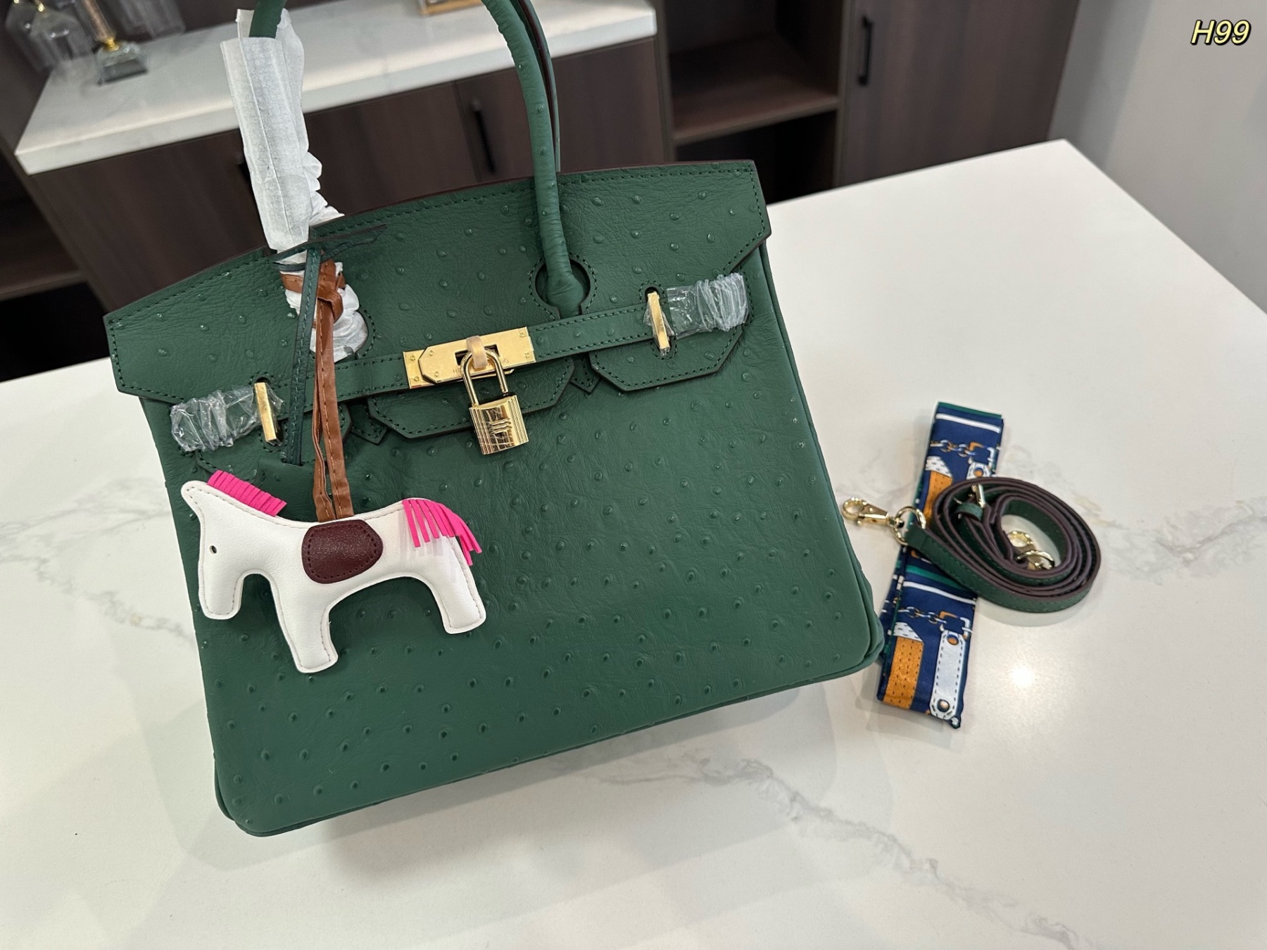 エルメス「Hermès」Birkin オーストリッチレザー ショルダーバッグ