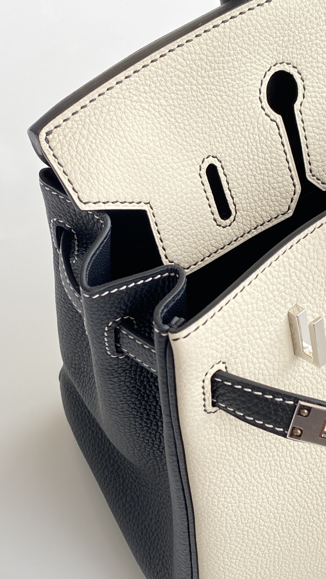 エルメス「Hermès」Birkin 25 パンダ レザー ショルダーバッグ