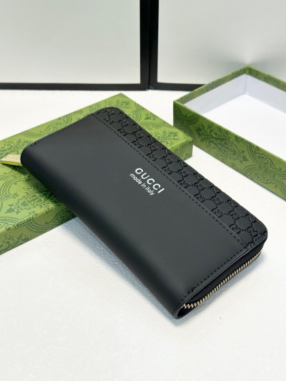 グッチ「Gucci」シグネチャー レザー ウェブ ジップアラウンドウォレット