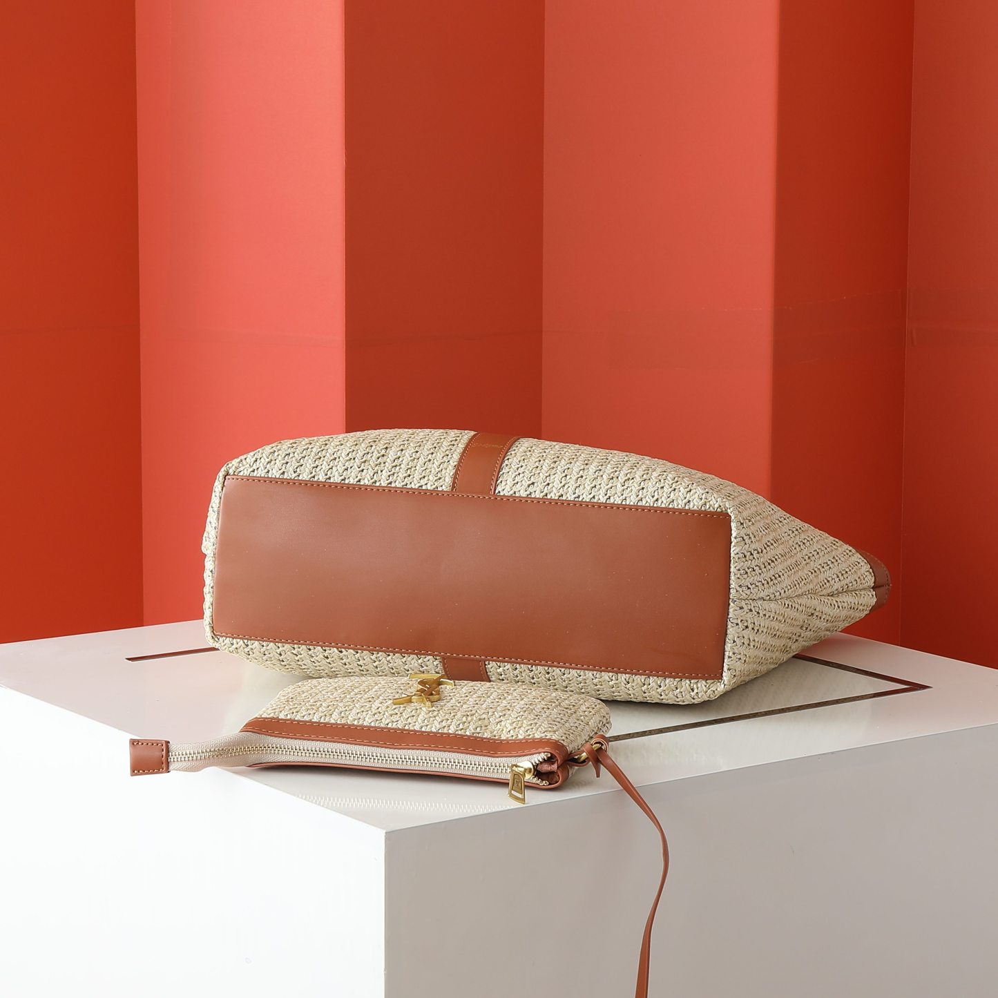 サンローラン「Saint Laurent」ICARE ラフィア トートバッグ