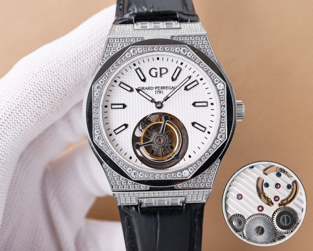 ジラール・ペルゴ「Girard-Perregaux」 ラウレアート クロノグラフ トゥールビヨン 腕時計42MM