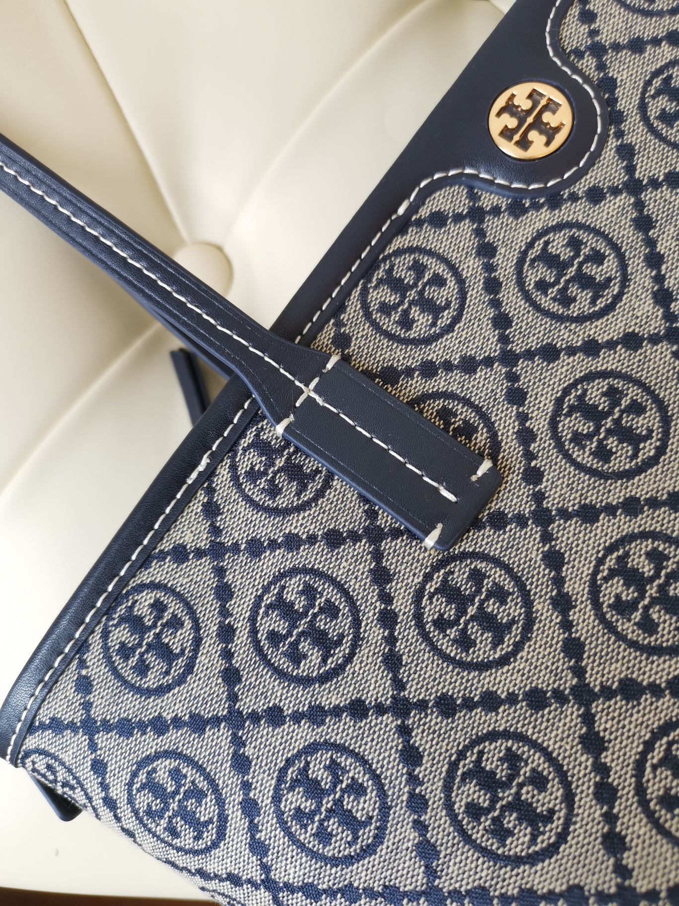 トリー バーチ「Tory Burch」1915 ブルーフラワー トートバッグ