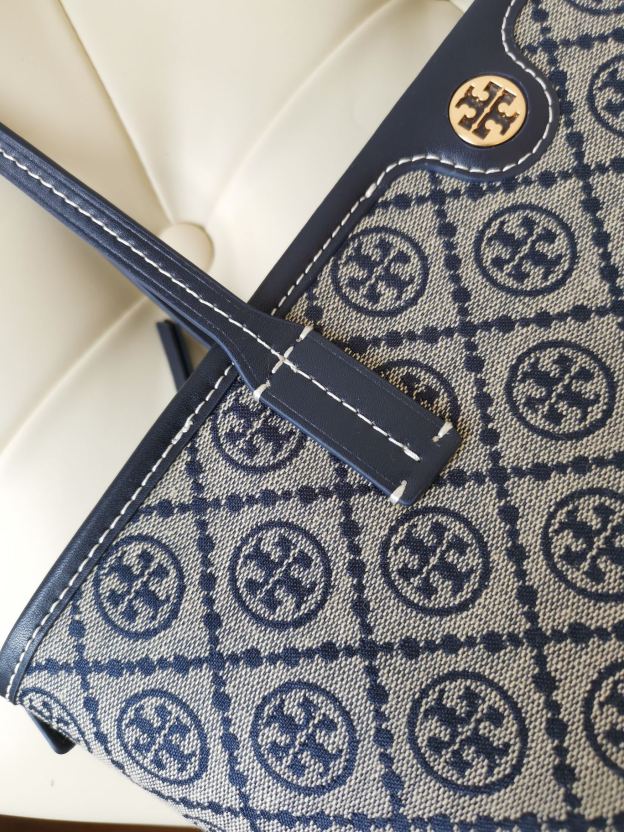 トリー バーチ「Tory Burch」1915 ブルーフラワー トートバッグ